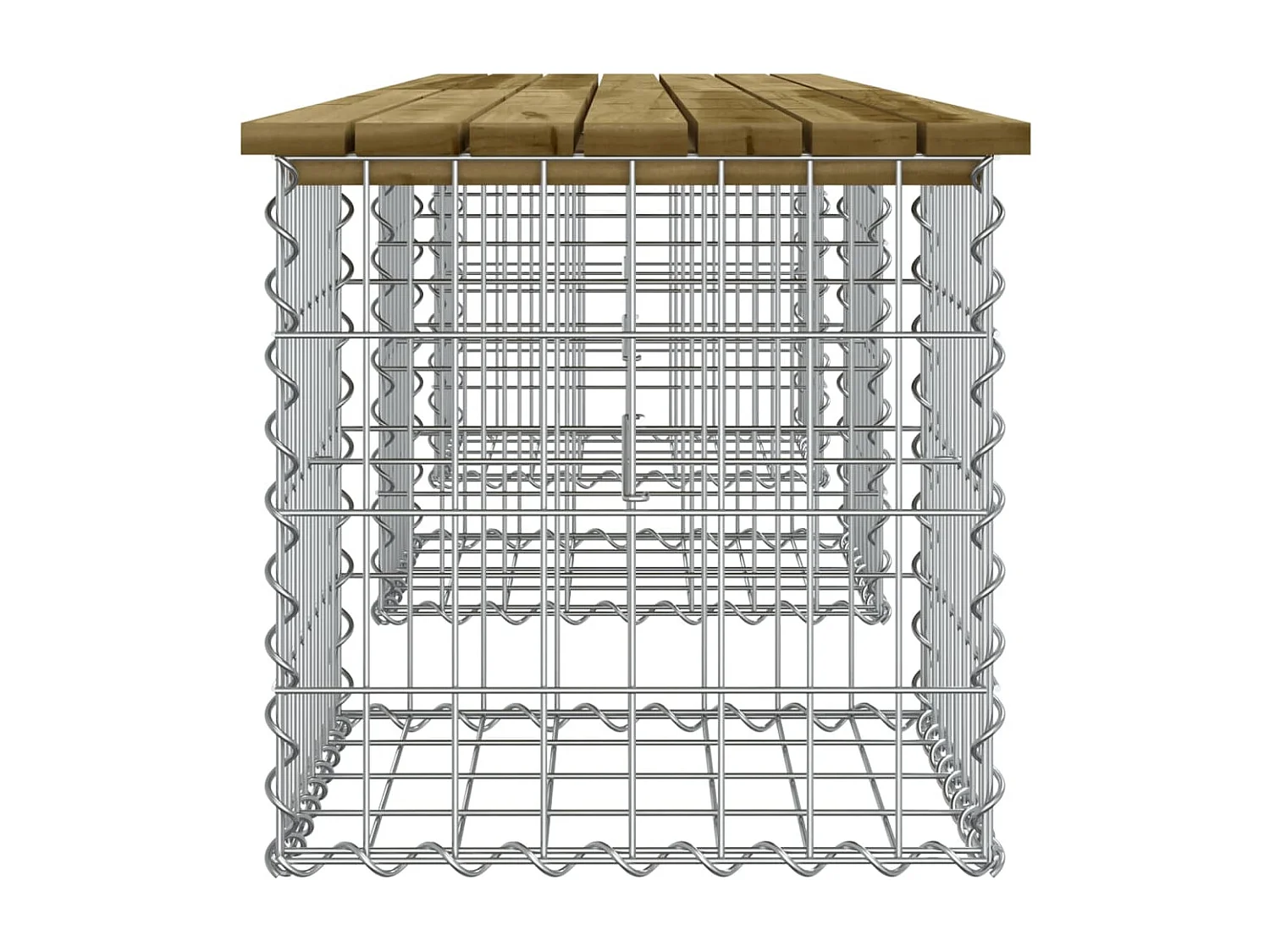 Panca da Giardino Design Gabbione 203x44x42 cm Pino Impregnato