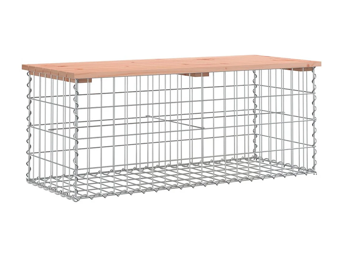 Gartenbank aus Gabionen 103x44x42 cm Massivholz Douglasie