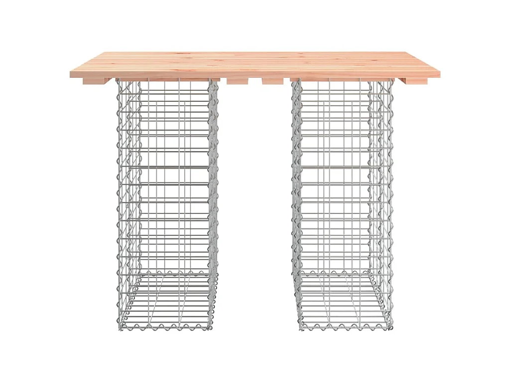 Tavolo da giardino in gabbione design 100x70x72 cm in legno massello Douglas