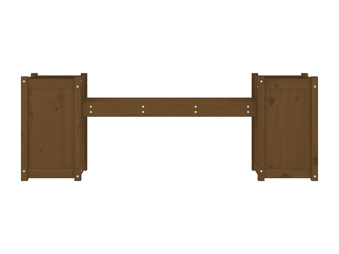 Gartenbank mit Pflanzkübeln Honigbraun 180x36x63 cm Massivholz