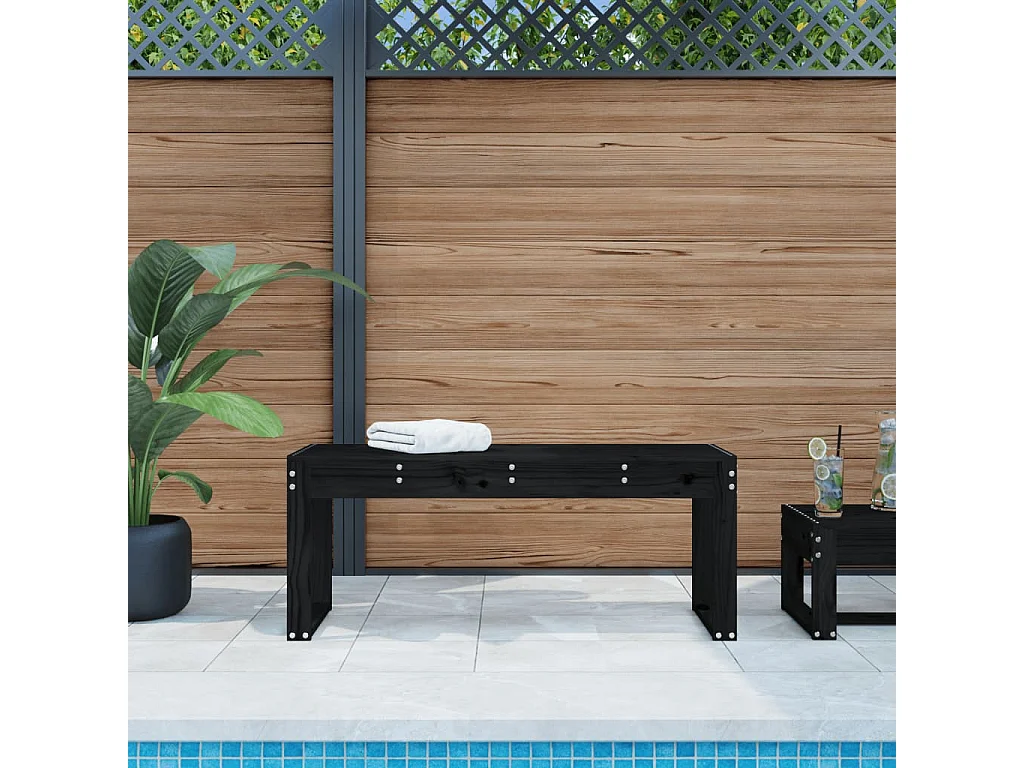 Banco de jardim 110x38x45 cm madeira de pinho maciça preto