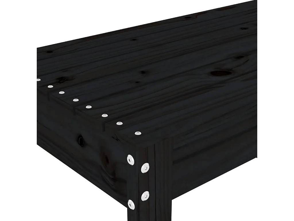 Banco de jardim 110x38x45 cm madeira de pinho maciça preto