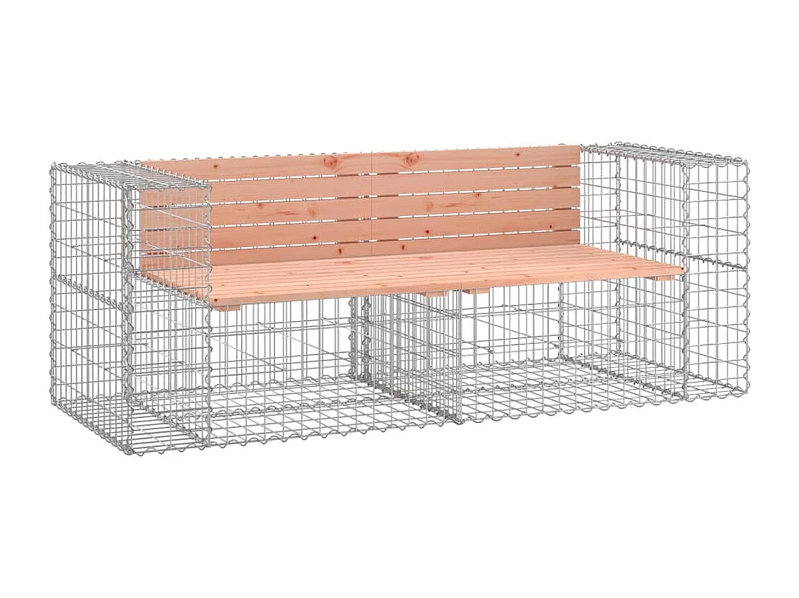 Gartenbank aus Gabionen 184x71x65,5 cm Massivholz Douglasie