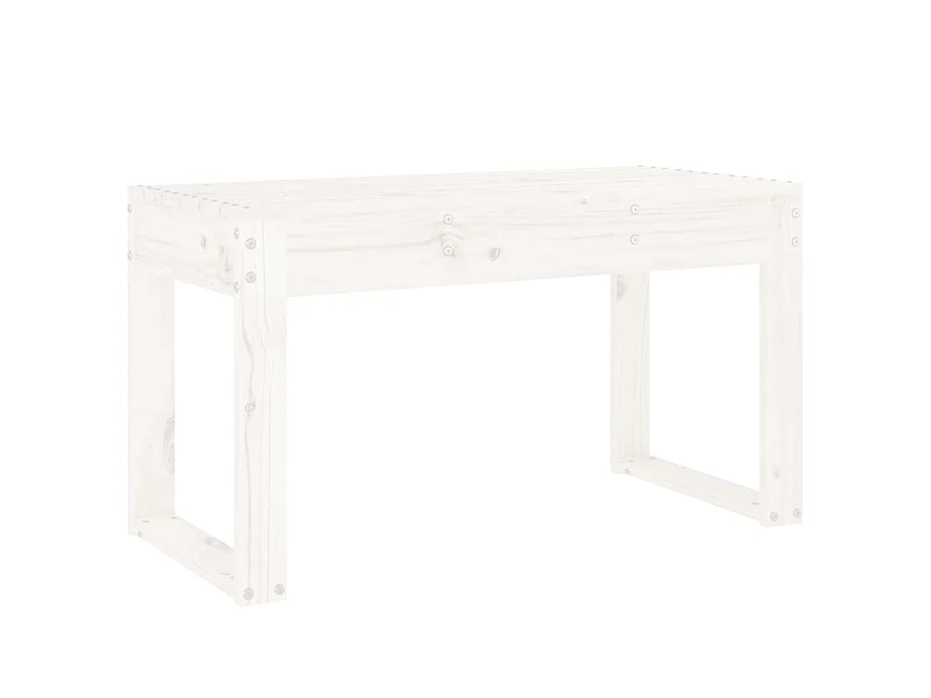 Banc de jardin blanc 80x38x45 cm bois massif de pin