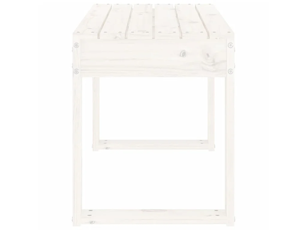 Banc de jardin blanc 80x38x45 cm bois massif de pin