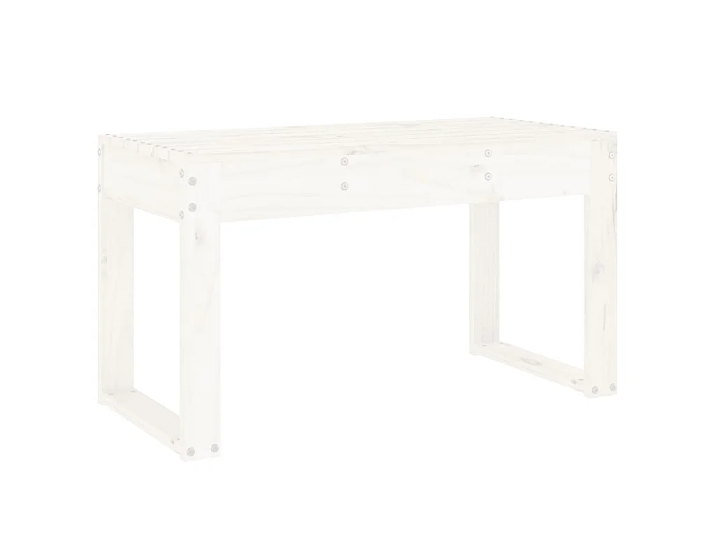 Banc de jardin blanc 80x38x45 cm bois massif de pin