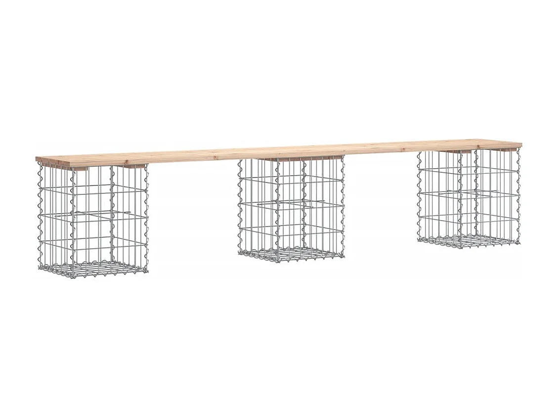 Panca Giardino Design Gabbione 203x31x42 cm Legno Massello Pino