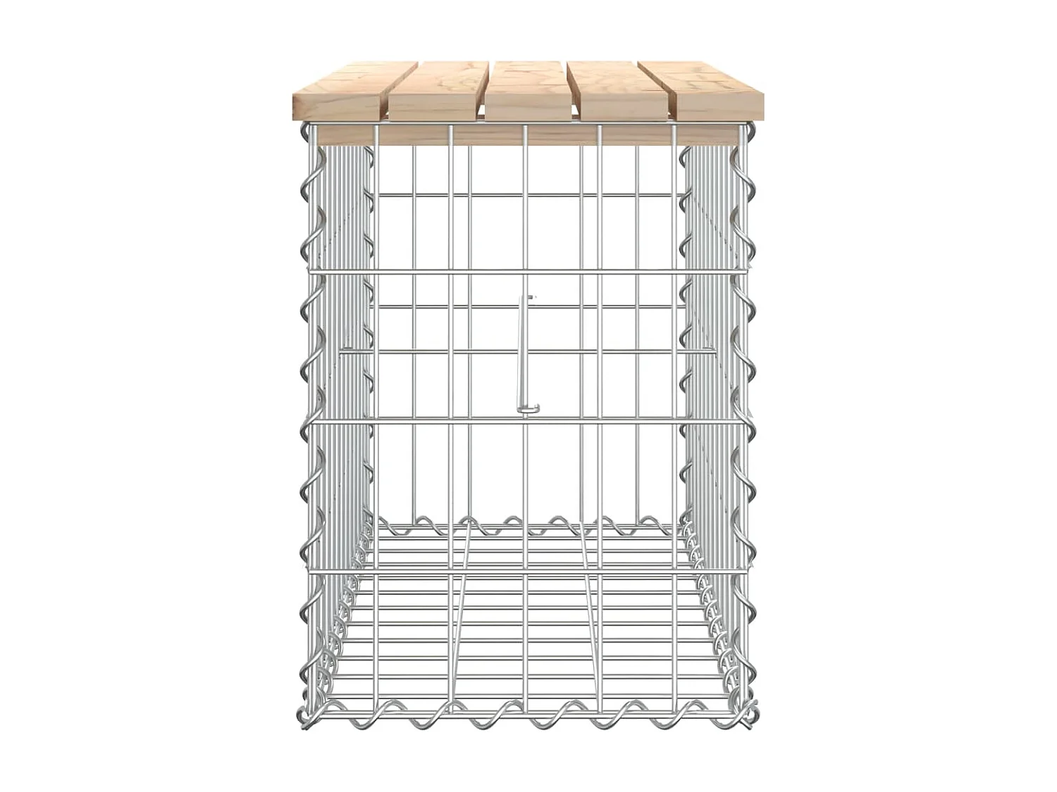 Gartenbank aus Gabionen 63x31,5x42 cm Massivholz Kiefer
