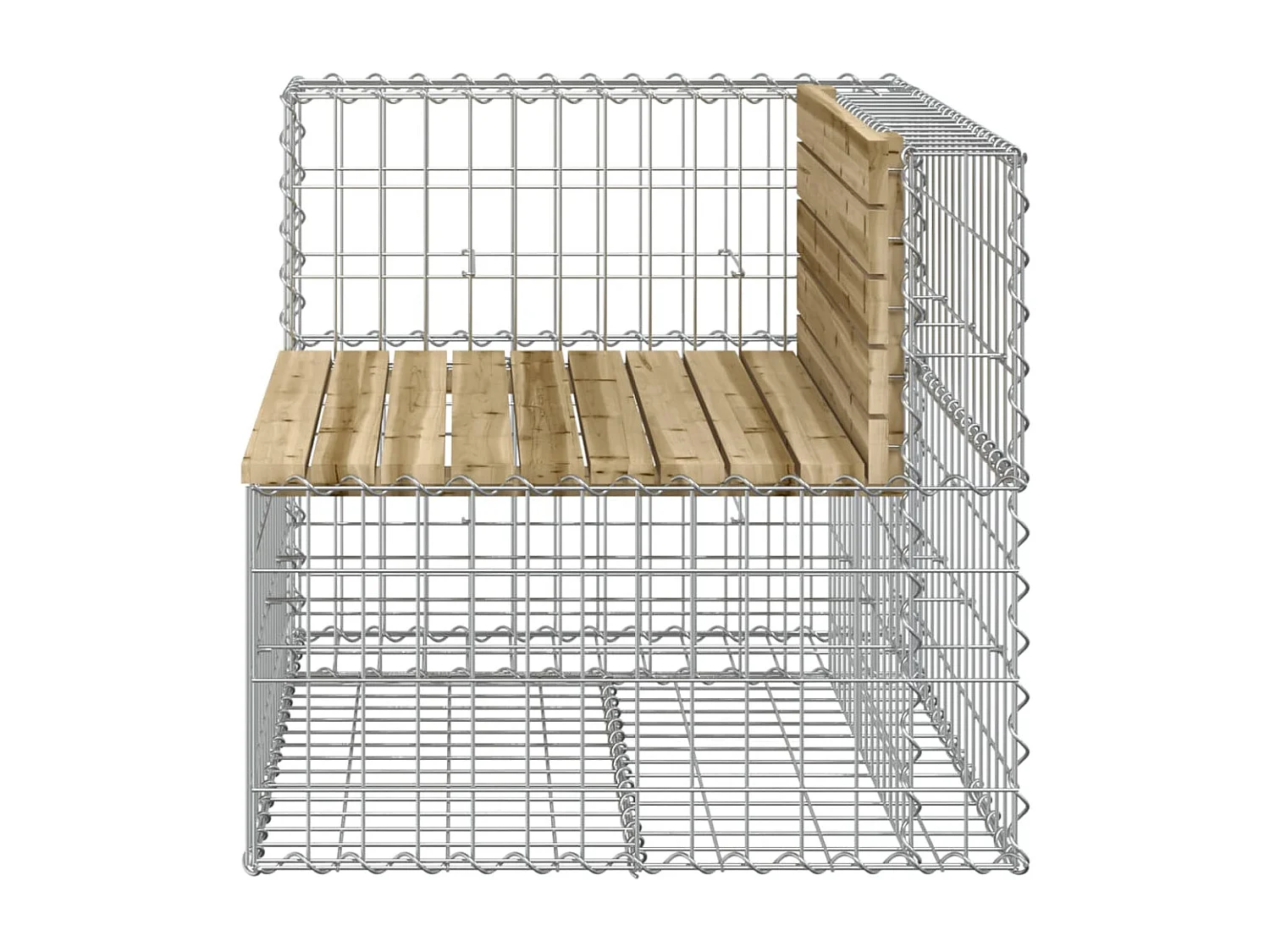 Banc de jardin design gabion 92x71x65,5cm bois de pin imprégné