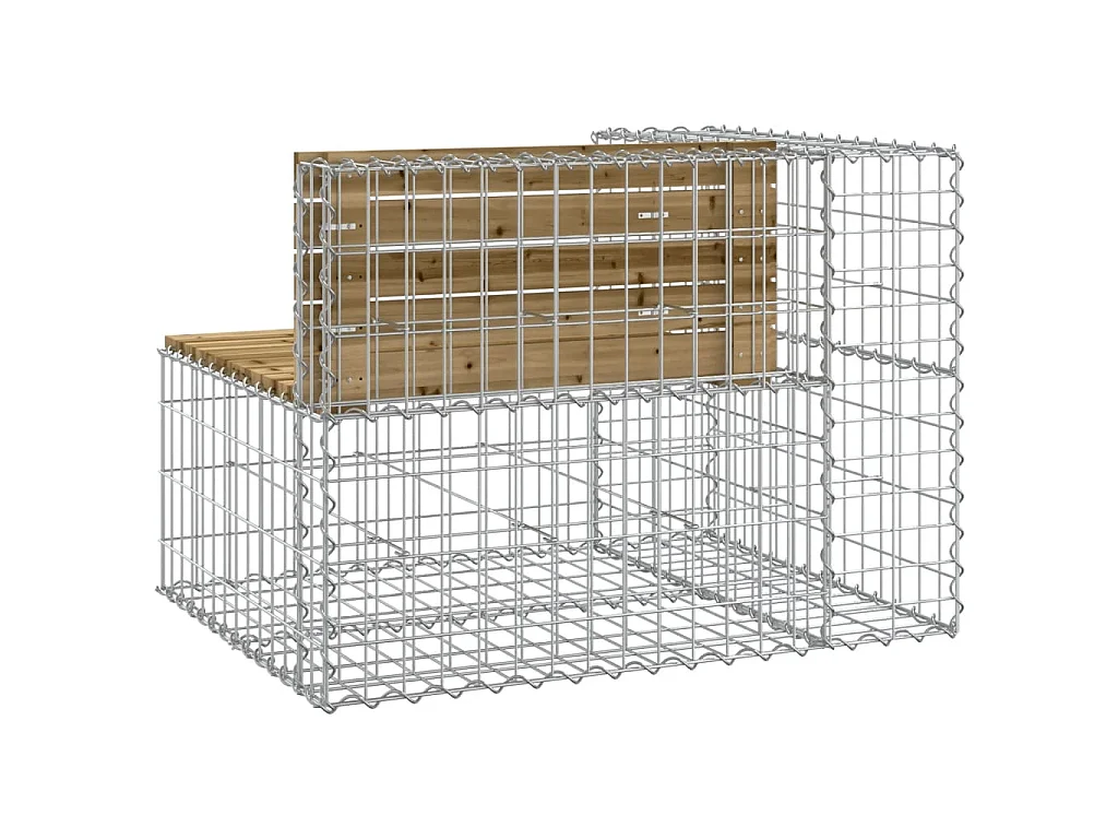 Banc de jardin design gabion 92x71x65,5cm bois de pin imprégné