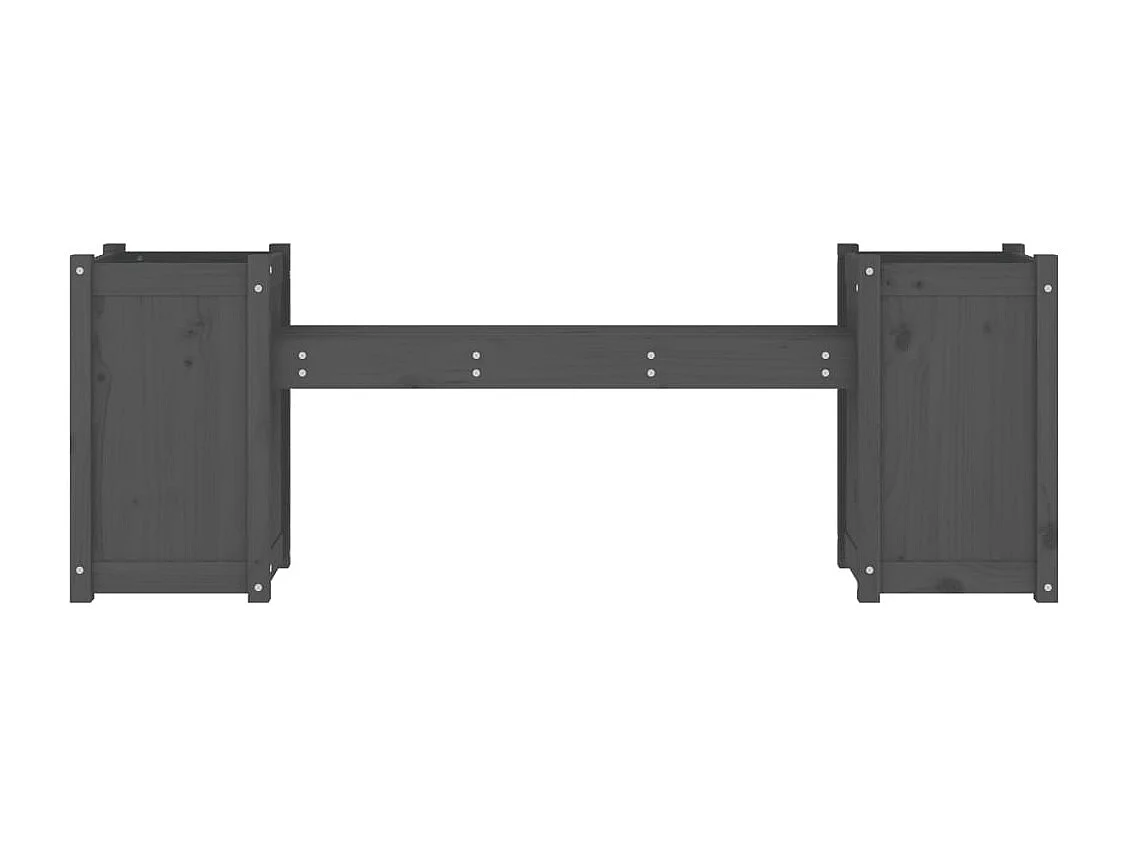 Banc avec jardinières gris 180x36x63 cm bois massif de pin