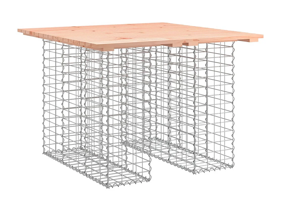 Gartentisch aus Gabionen 100x102x72 cm Massivholz Douglasie