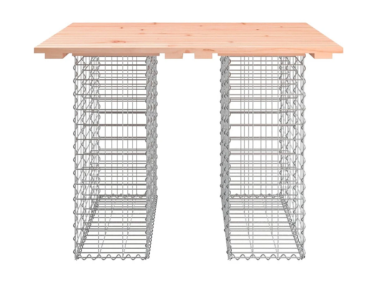 Gartentisch aus Gabionen 100x102x72 cm Massivholz Douglasie