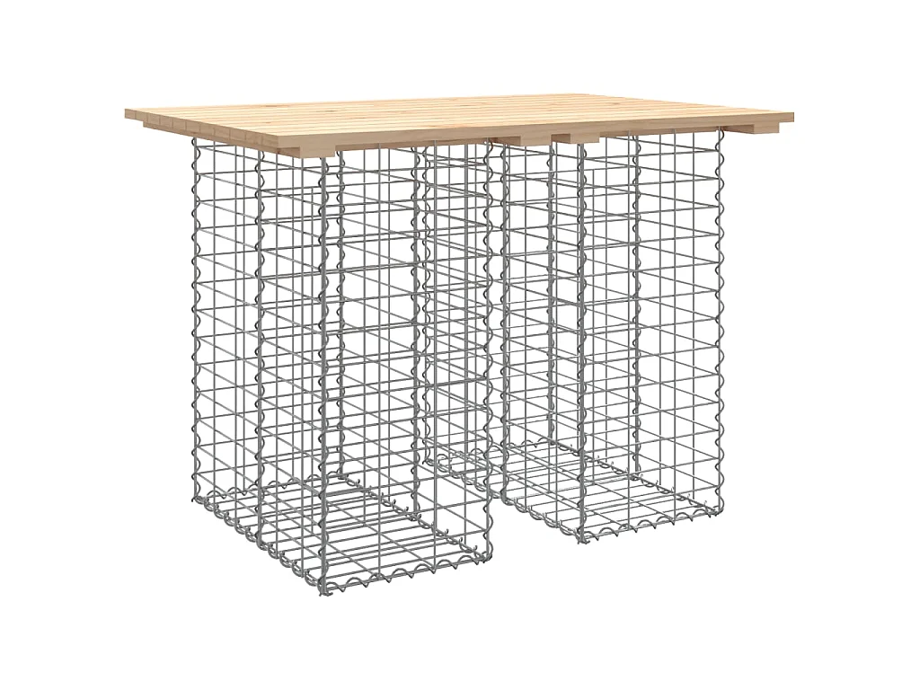 Tavolo da giardino in gabbione design 100x70x72 cm in legno massello di pino