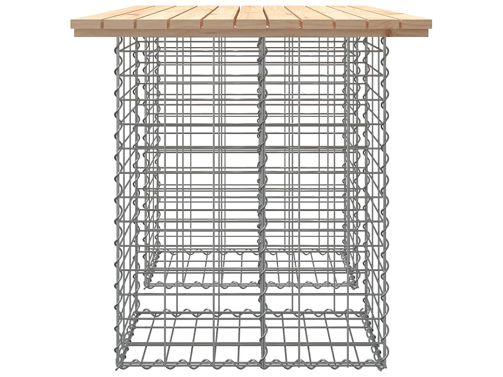 Tavolo da giardino in gabbione design 100x70x72 cm in legno massello di pino
