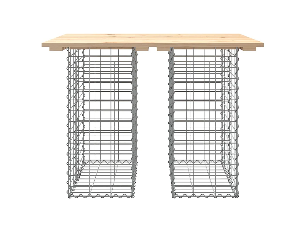 Tavolo da giardino in gabbione design 100x70x72 cm in legno massello di pino