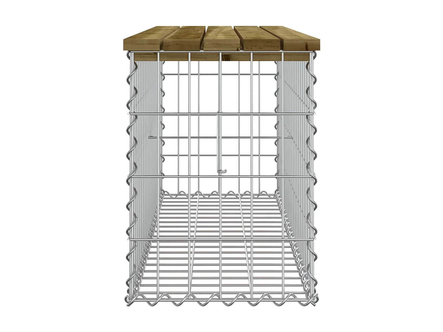 Panca da Giardino Design Gabbione 103x31,5x42cm Pino Impregnato