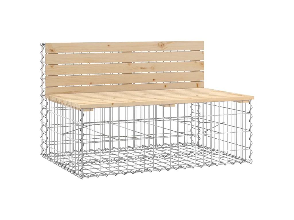 Gartenbank aus Gabionen 103x70x65 cm Massivholz Kiefer