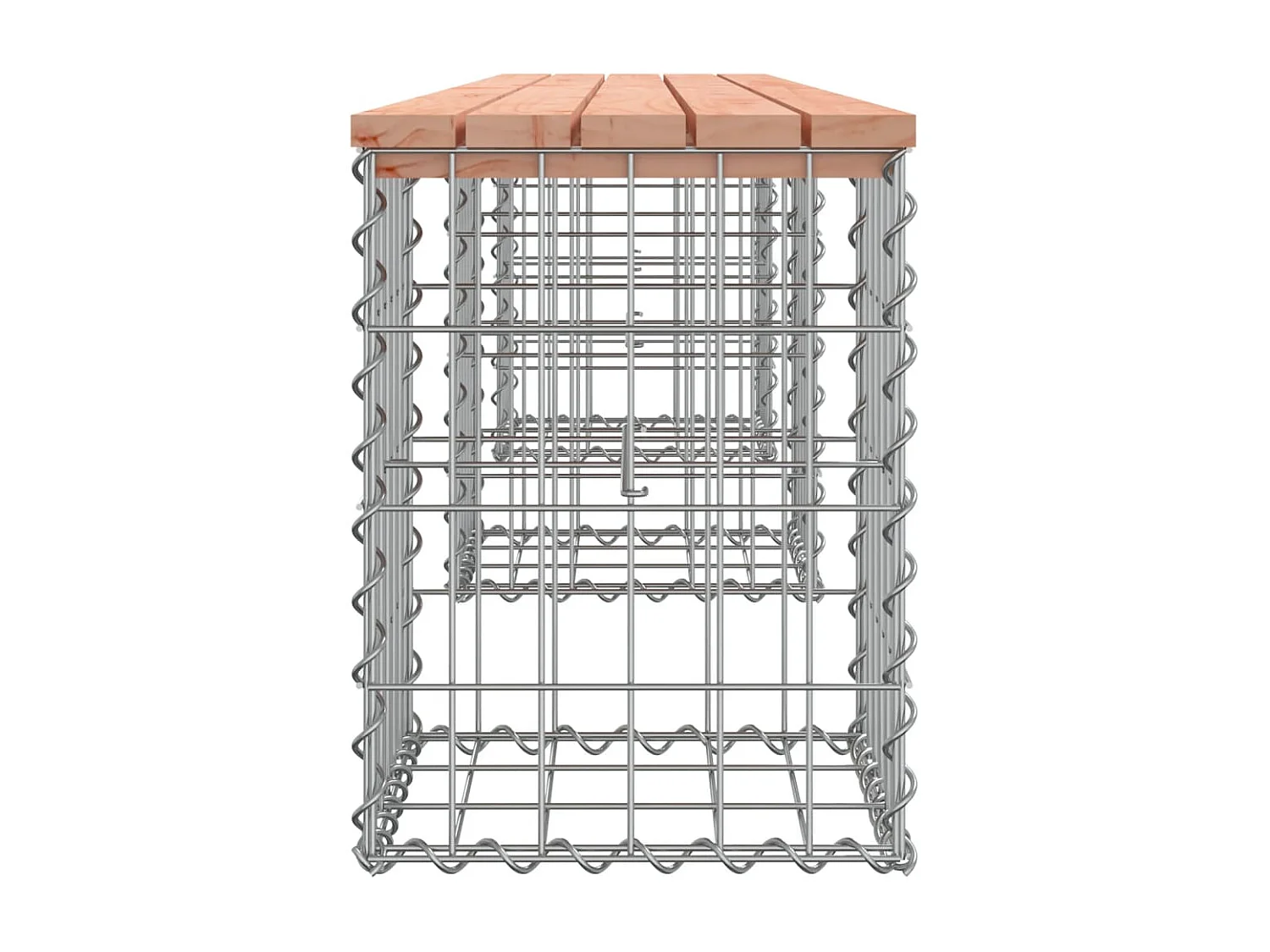 Panca da Giardino Design Gabbione 203x31x42 cm Massello Douglas