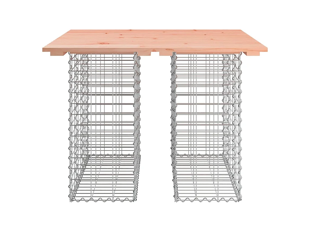 Tavolo da giardino in gabbione design 100x102x72 cm in legno massello Douglas