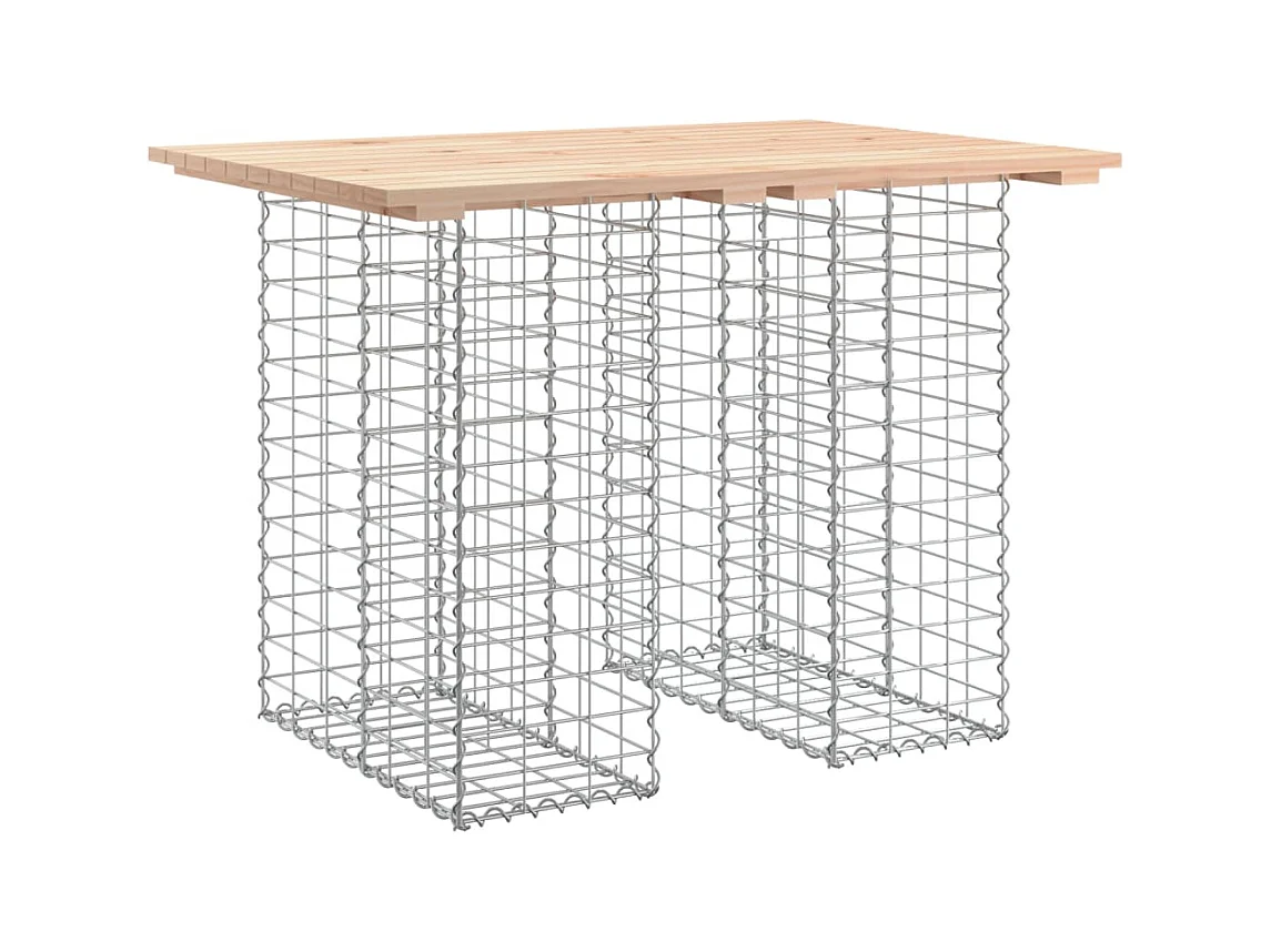 Gartenbank aus Gabionen 100x70x72 cm Massivholz Kiefer