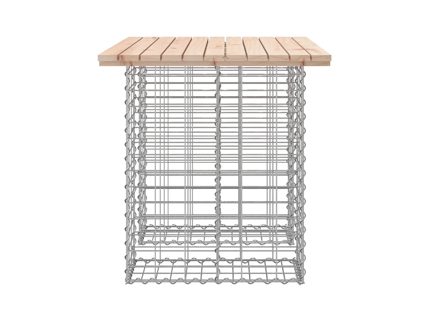 Gartenbank aus Gabionen 100x70x72 cm Massivholz Kiefer