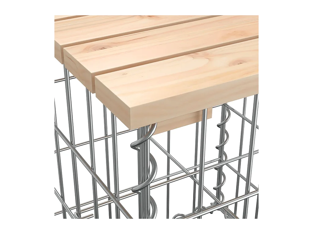 Gartenbank aus Gabionen 100x70x72 cm Massivholz Kiefer