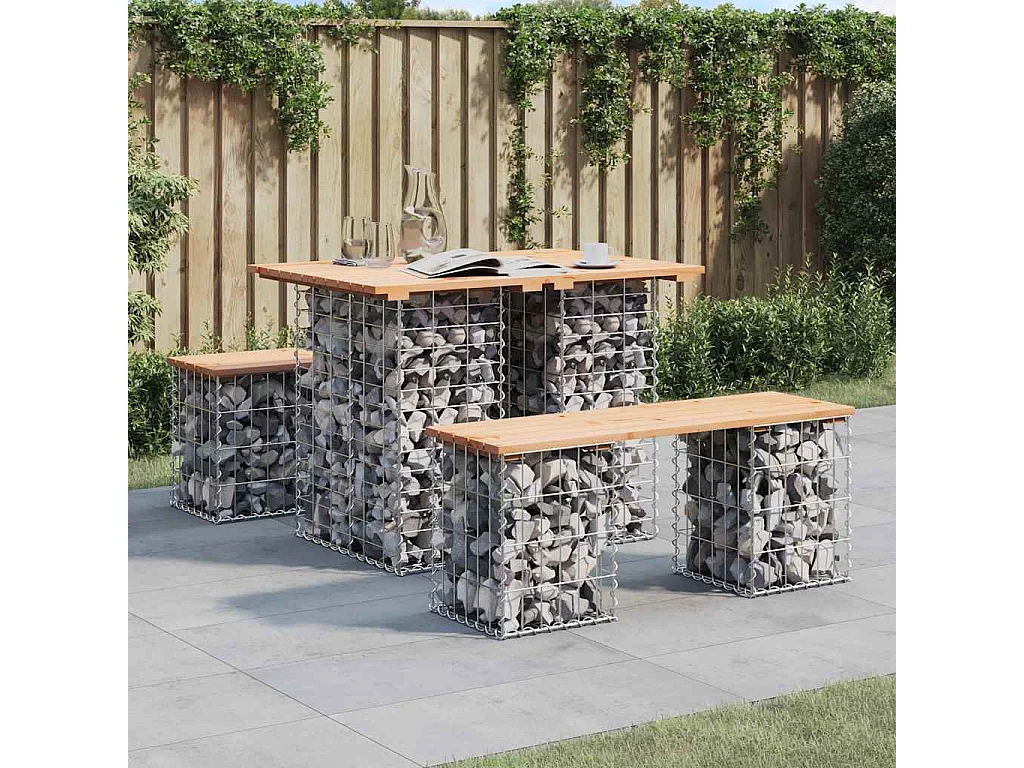 Tuintafel schanskorfontwerp 100x70x72 cm massief grenenhout