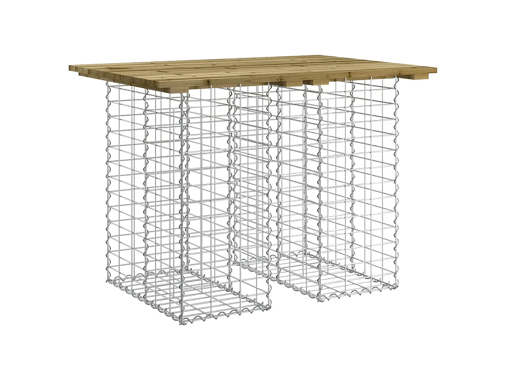 Tavolo da giardino in gabbione design 100x70x72 cm in legno di pino impregnato