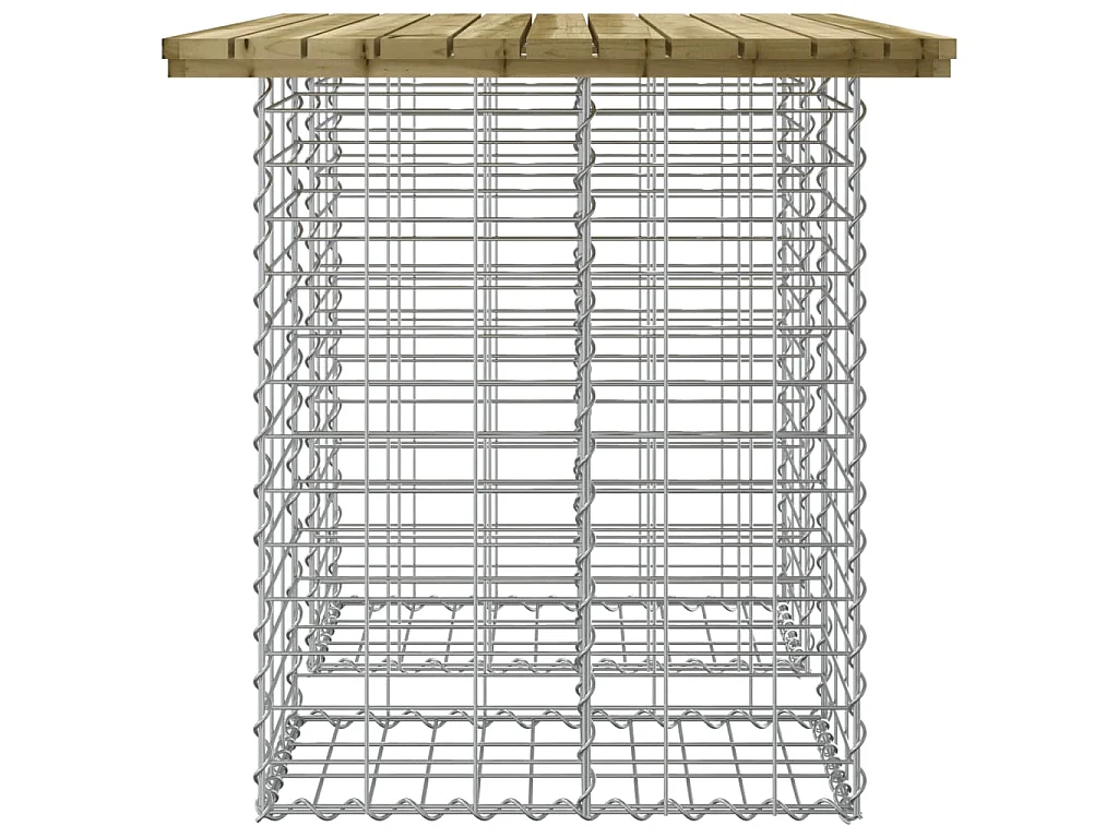 Tavolo da giardino in gabbione design 100x70x72 cm in legno di pino impregnato