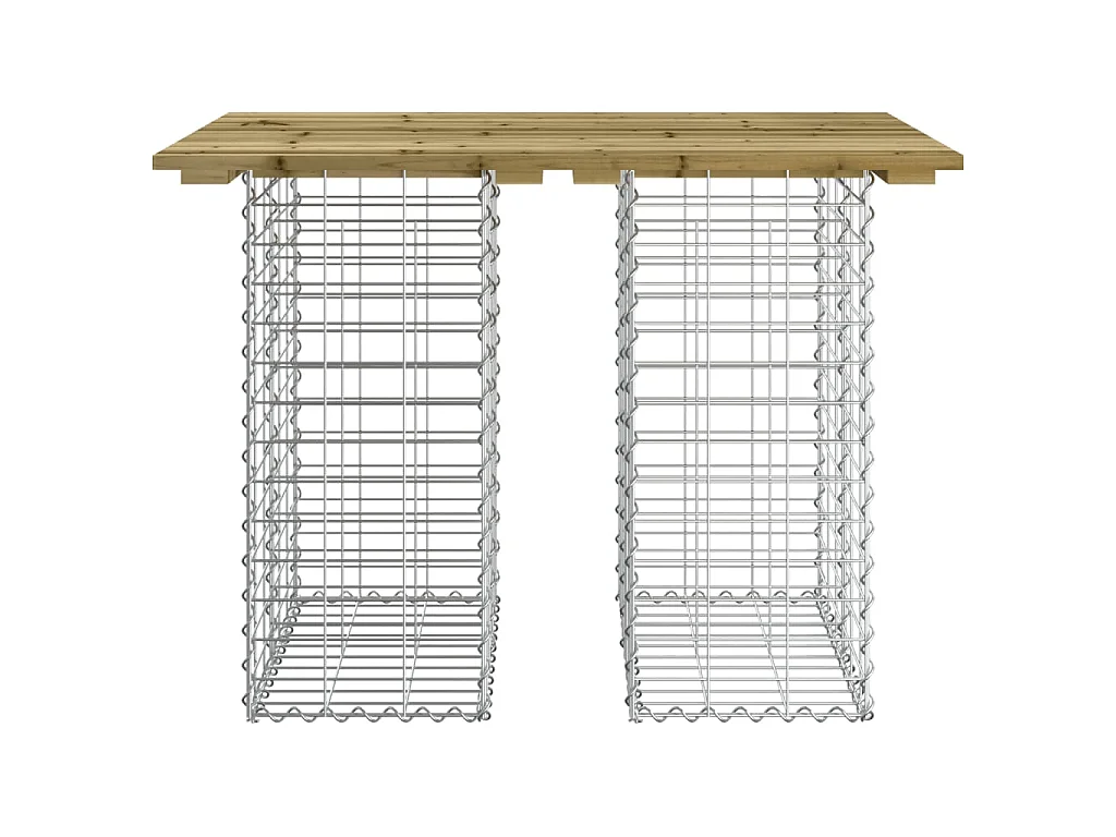 Tavolo da giardino in gabbione design 100x70x72 cm in legno di pino impregnato