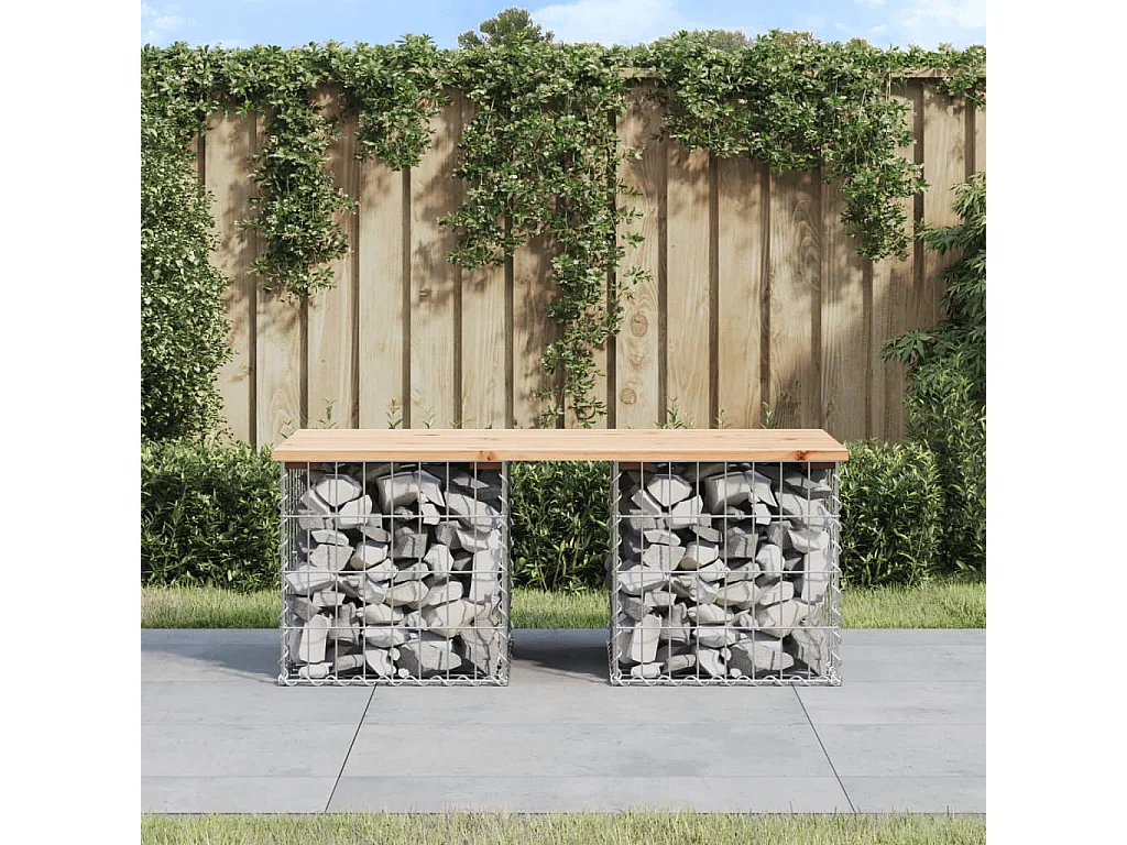 Banc de jardin design de gabion 103x44x42 cm bois massif de pin