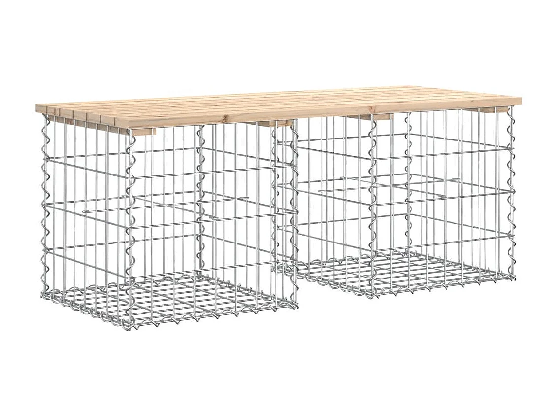 Banc de jardin design de gabion 103x44x42 cm bois massif de pin