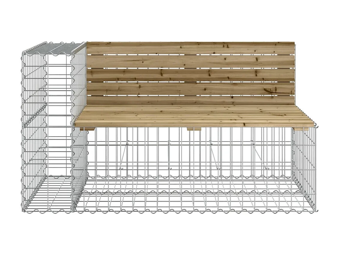 Panca da Giardino Design Gabbione 244x71x65,5cm Pino Impregnato