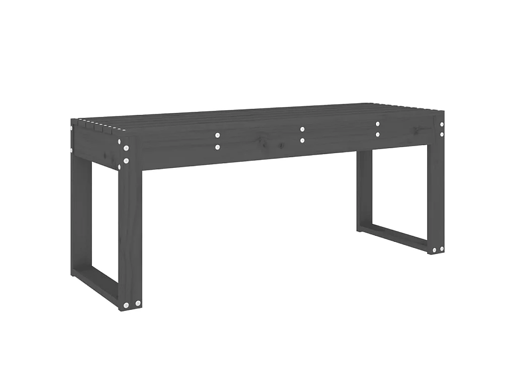 Banc de jardin gris 110x38x45 cm bois massif de pin
