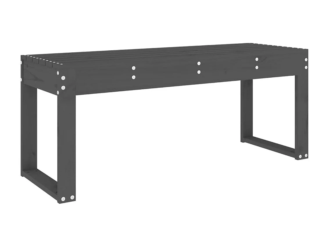 Banc de jardin gris 110x38x45 cm bois massif de pin