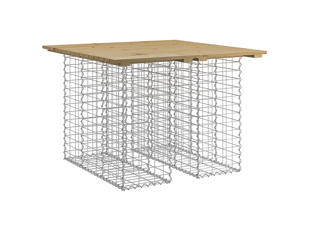 Tavolo da giardino in gabbione design 100x102x72 cm in legno di pino impregnato