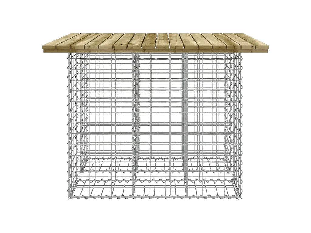 Tavolo da giardino in gabbione design 100x102x72 cm in legno di pino impregnato