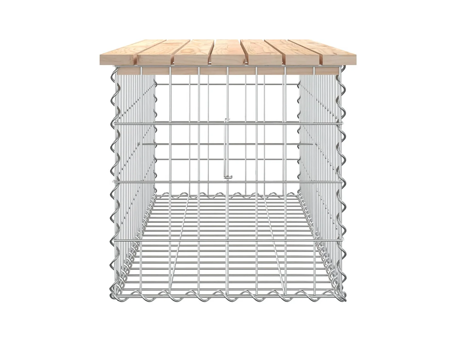 Gartenbank aus Gabionen 103x44x42 cm Massivholz Kiefer