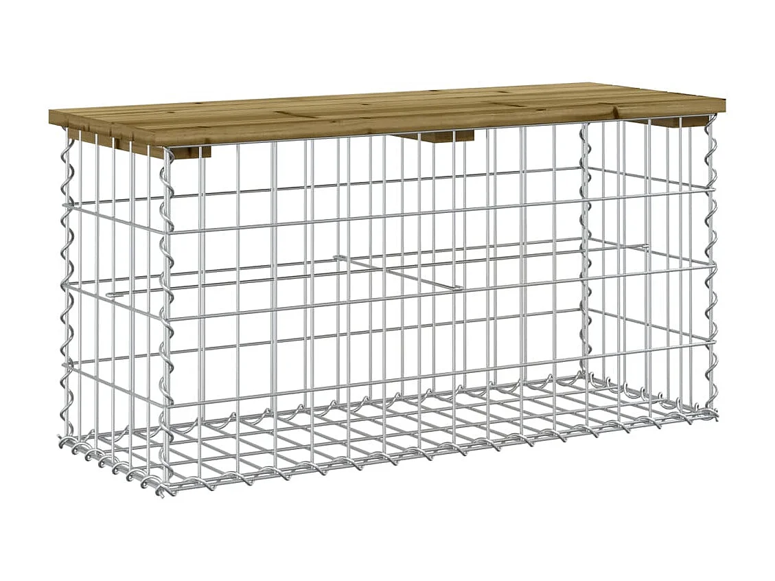 Banc de jardin design gabion 83x31,5x42 cm bois de pin imprégné