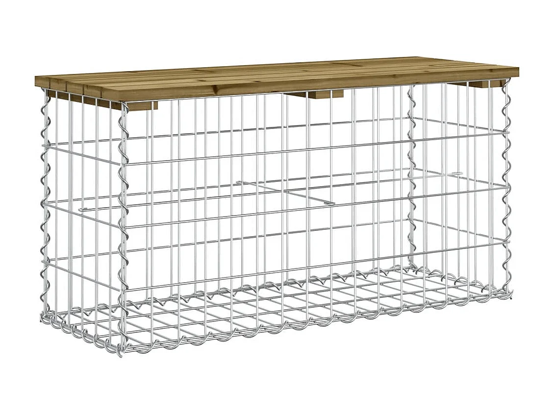 Banc de jardin design gabion 83x31,5x42 cm bois de pin imprégné
