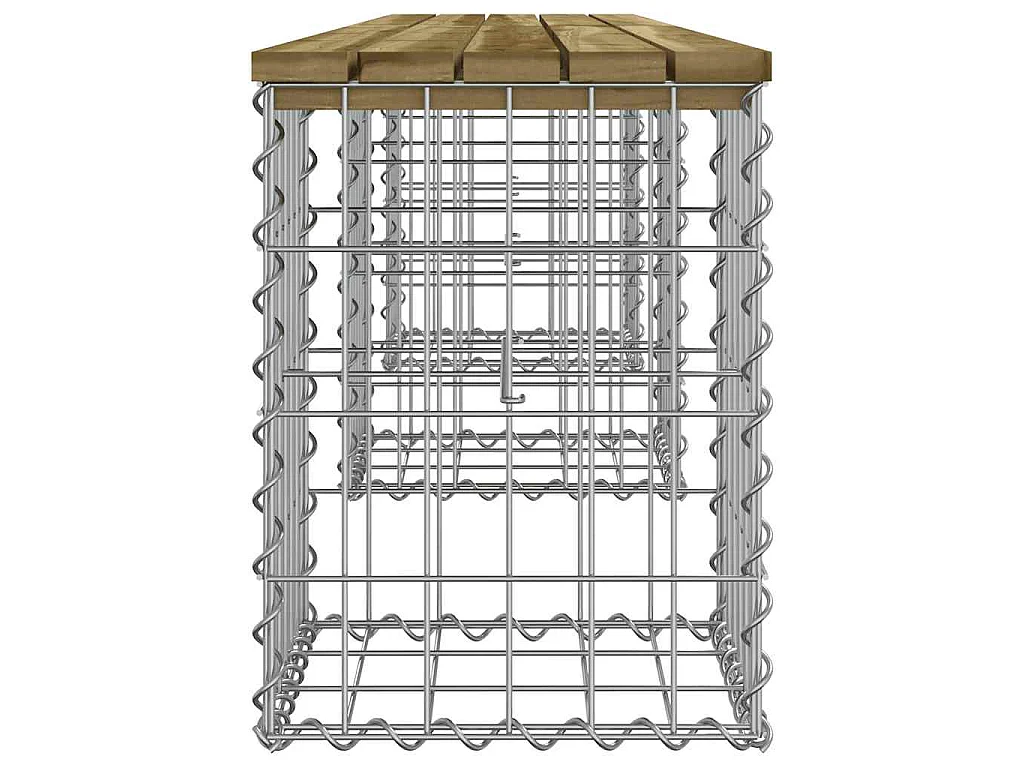 Panca da Giardino Design Gabbione 203x31x42 cm Pino Impregnato