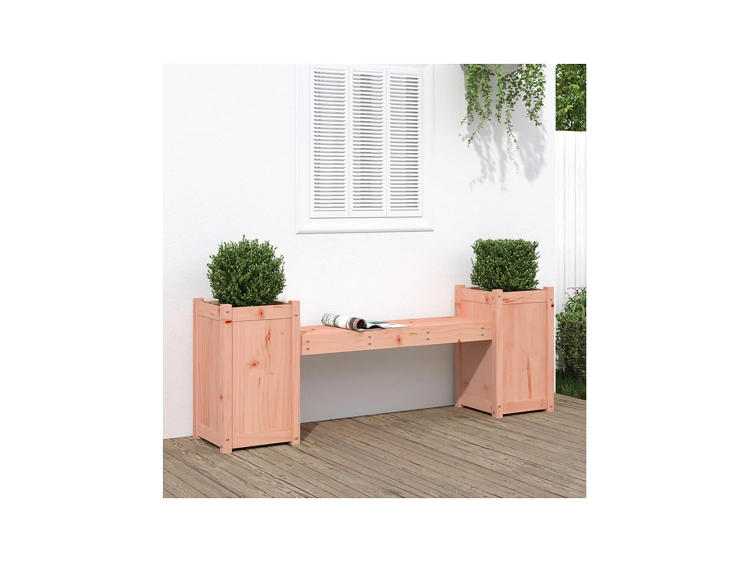 Gartenbank mit Pflanzkübeln 180x36x63 cm Massivholz Douglasie