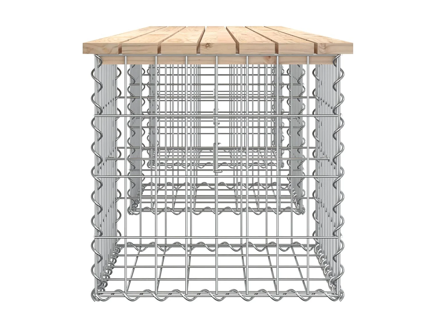Panca Giardino Design Gabbione 203x44x42 cm Legno Massello Pino