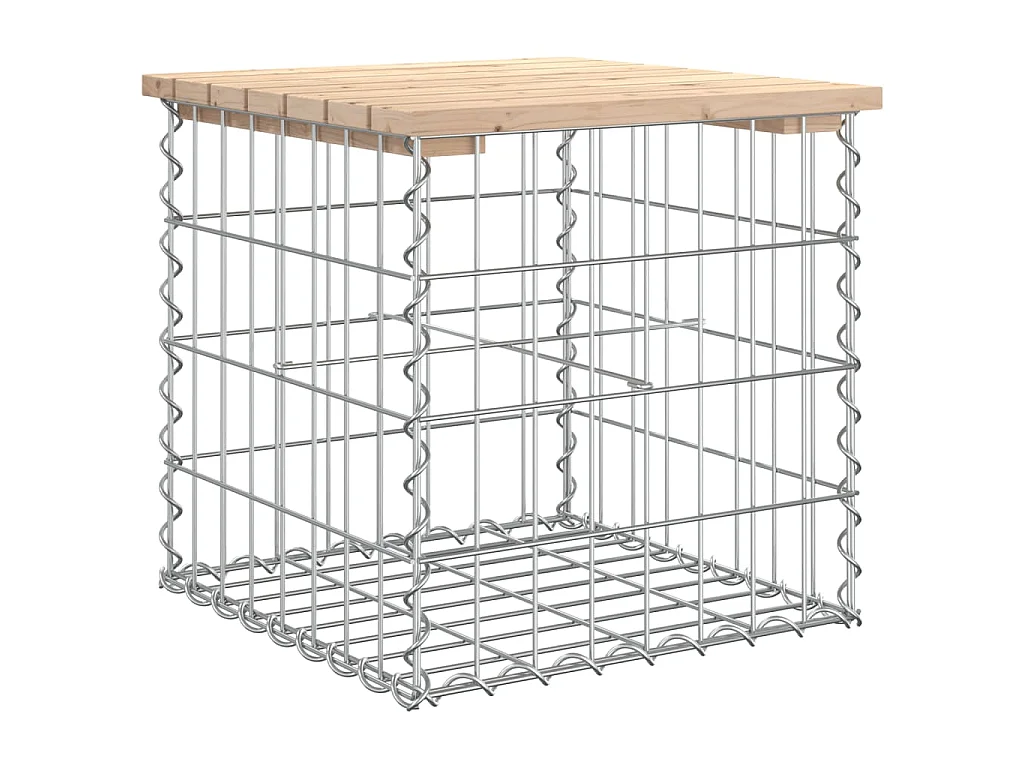 Panca Giardino Design Gabbione 43x44x42 cm Legno Massello Pino