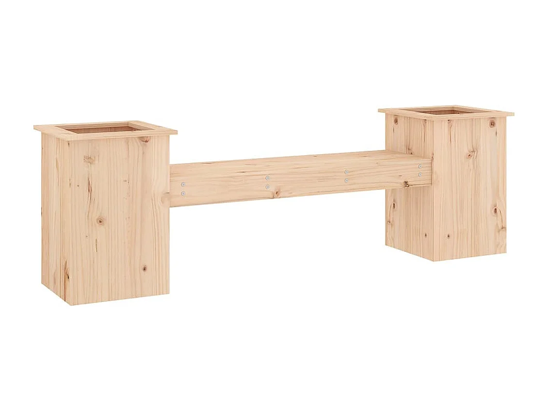 Gartenbank mit Pflanzkübeln 184,5x39,5x56,5cm Massivholz Kiefer