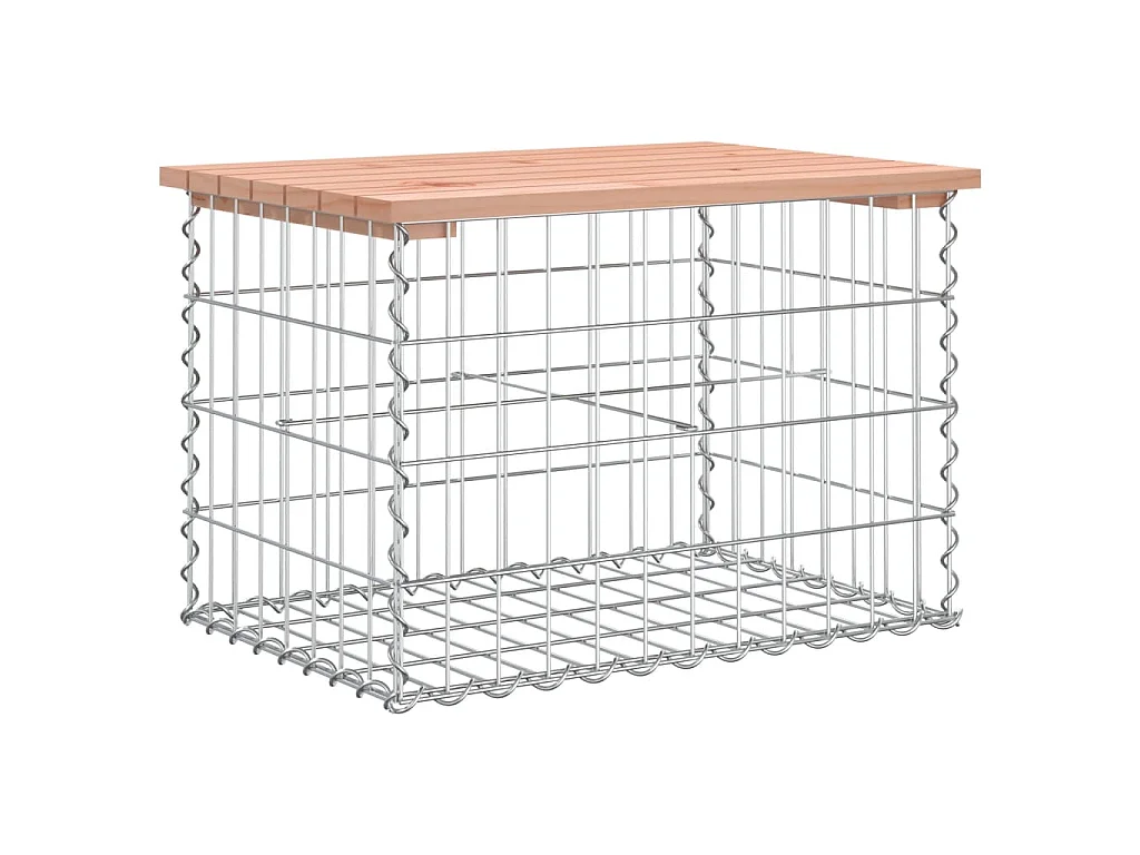 Banc de jardin design gabion 63x44x42 cm bois massif de douglas