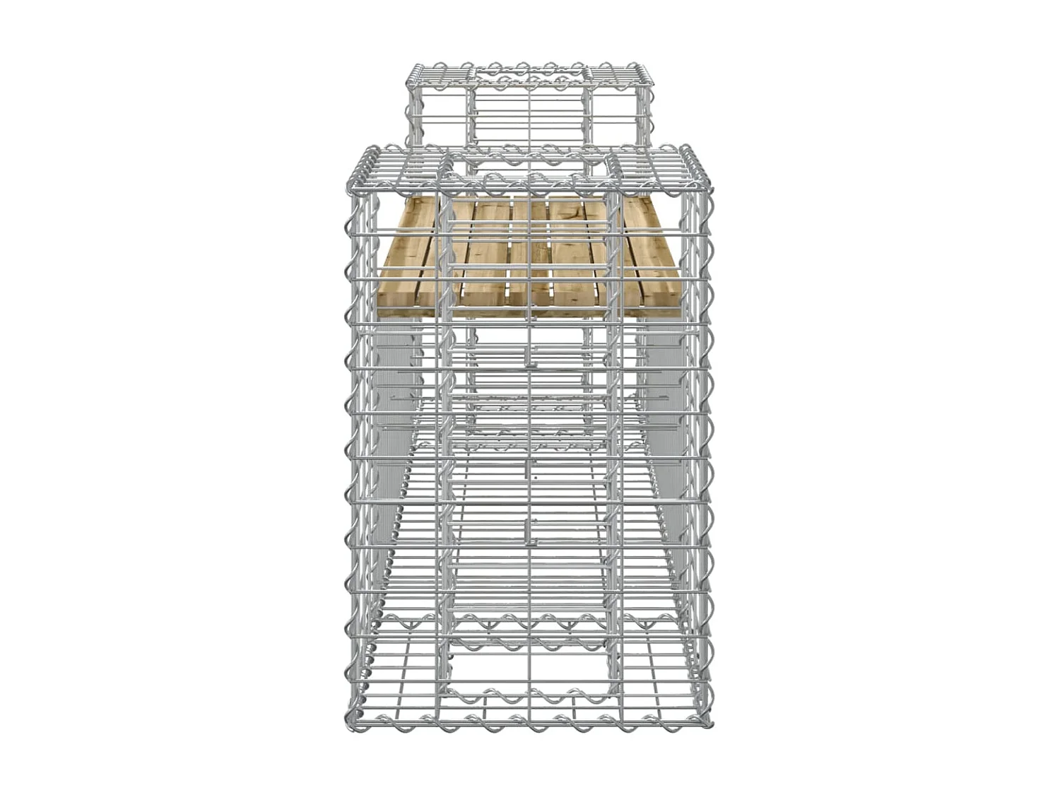 Banc de jardin design gabion 183x41x60,5cm bois de pin imprégné