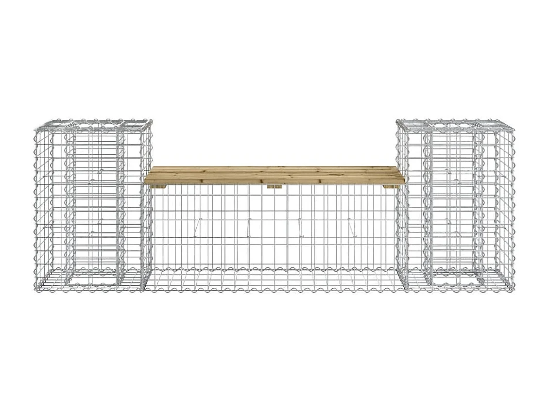 Banc de jardin design gabion 183x41x60,5cm bois de pin imprégné