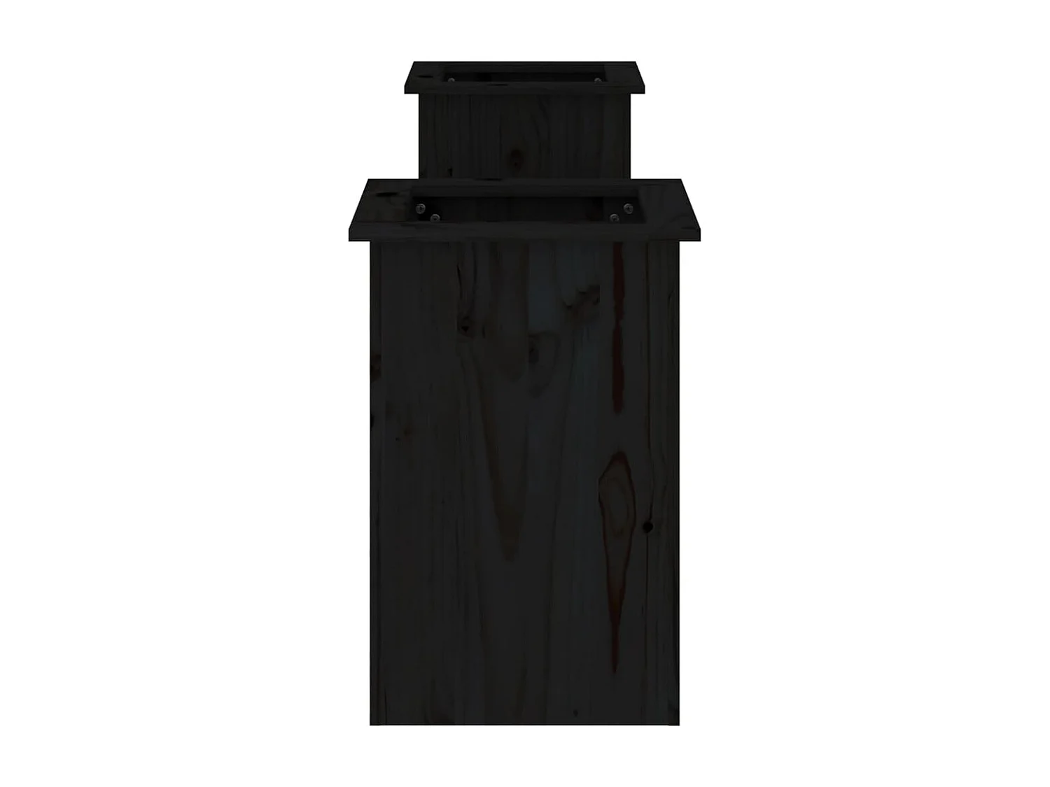 Gartenbank mit Pflanzkübeln Schwarz Massivholz Kiefer